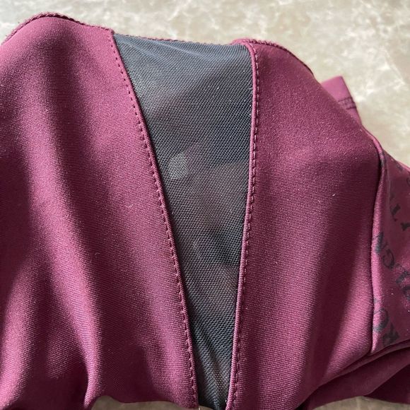 𝅺TRUE religion purple wide band mesh leggings size XS - Picture 6 of 11